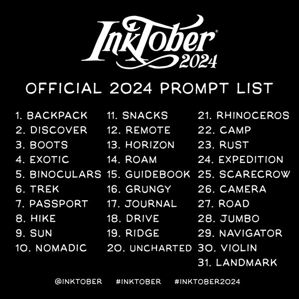 La prompt list inktober 2024